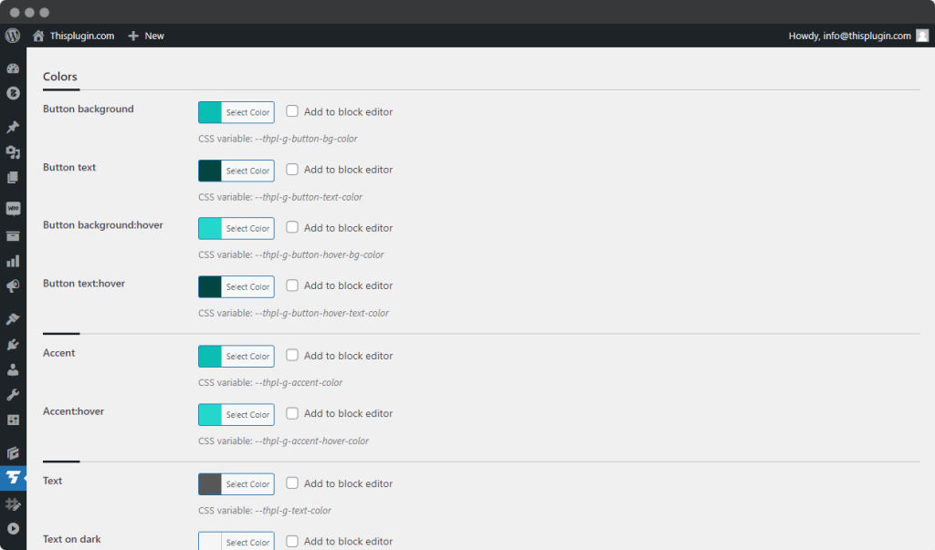 Global Styles in Thisplugin Manager