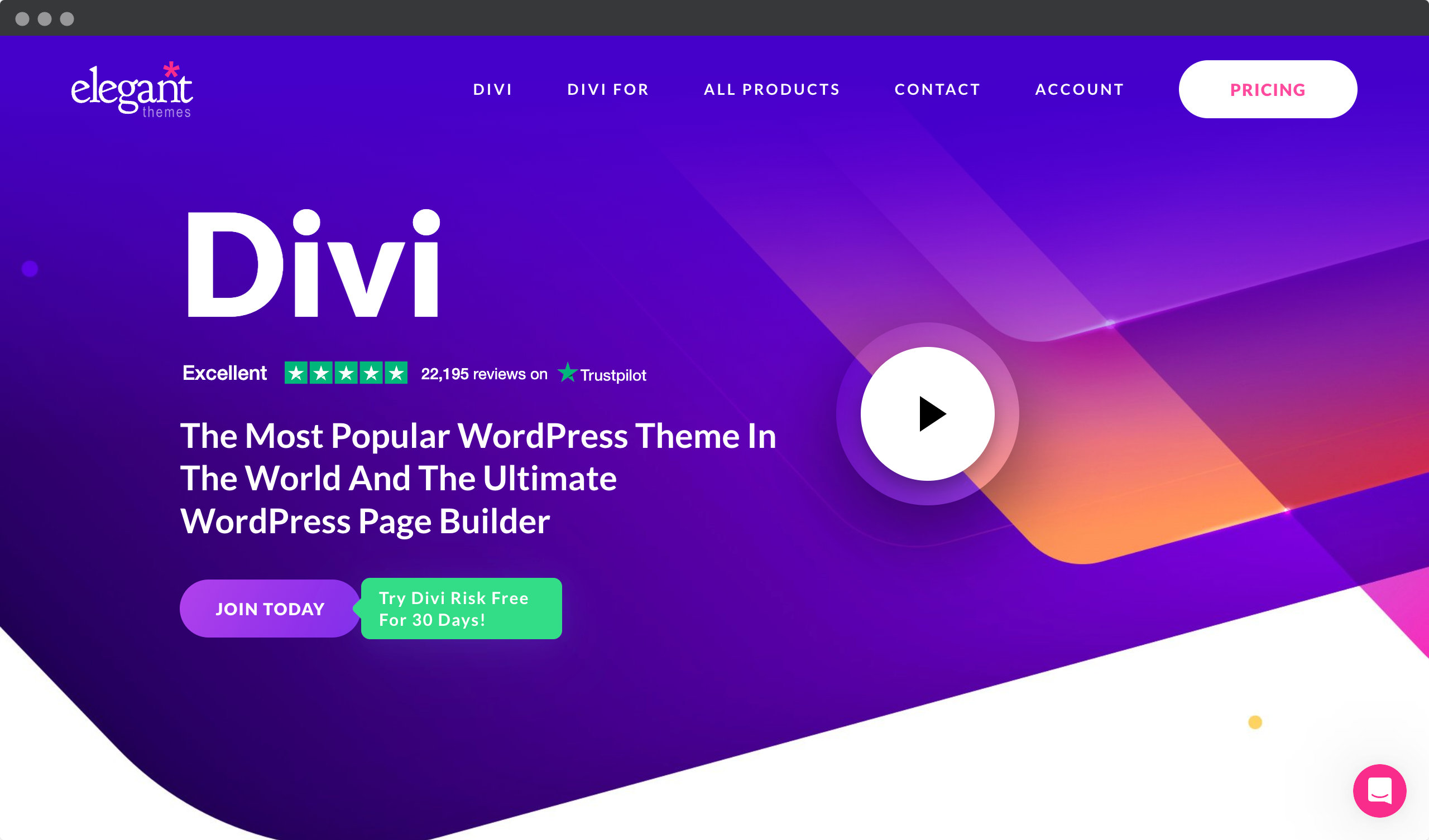 Screenshot of Divi website - Page Builder for WordPress made by Elegant Themes