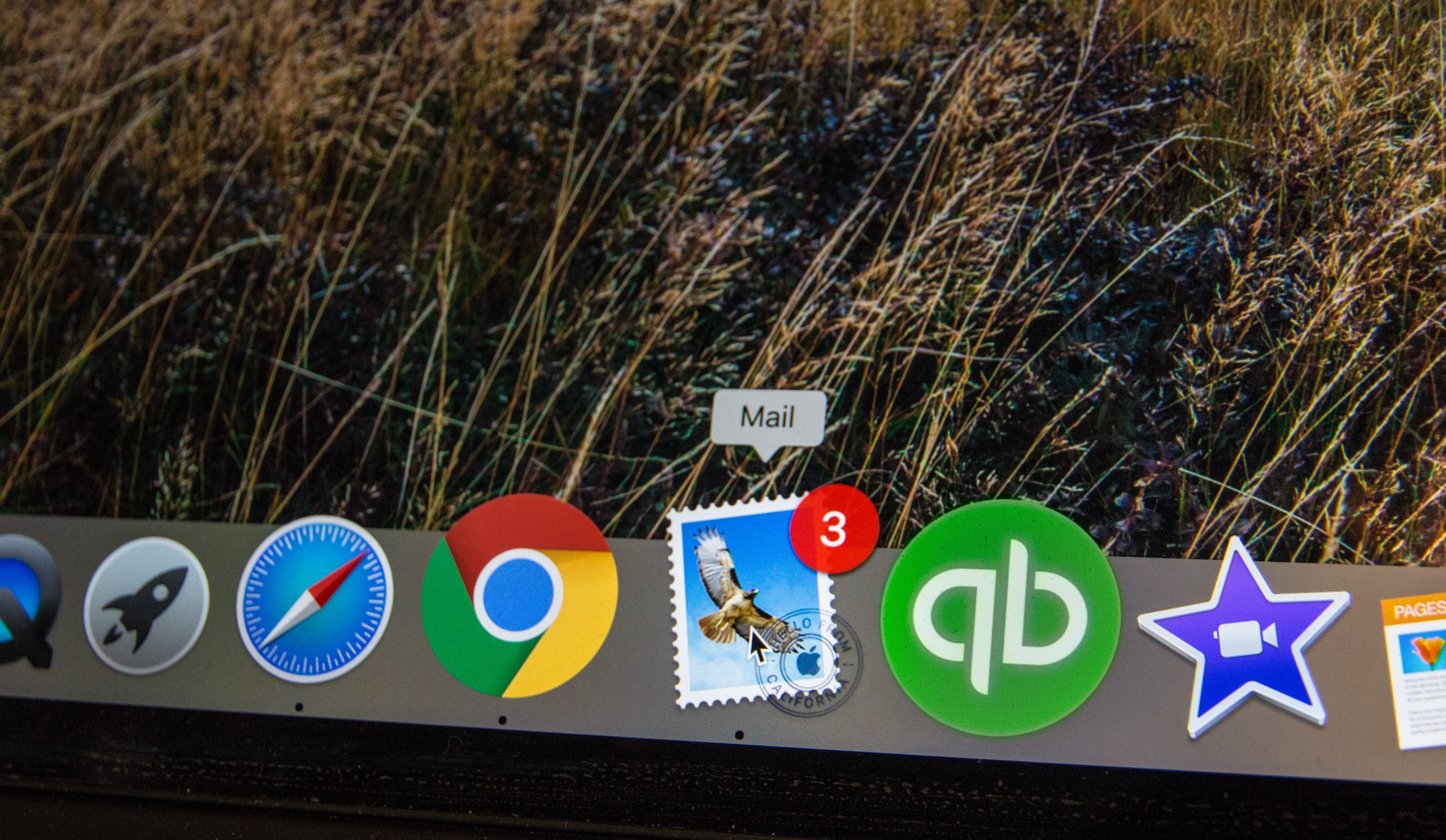 Image of a macbook monitor with the Mail app icon
